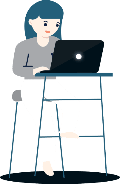 Syazwani - A UI/UX designer working on her laptop